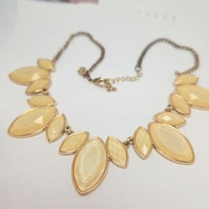 Charming Charlie Gold Necklace with Cream Petals